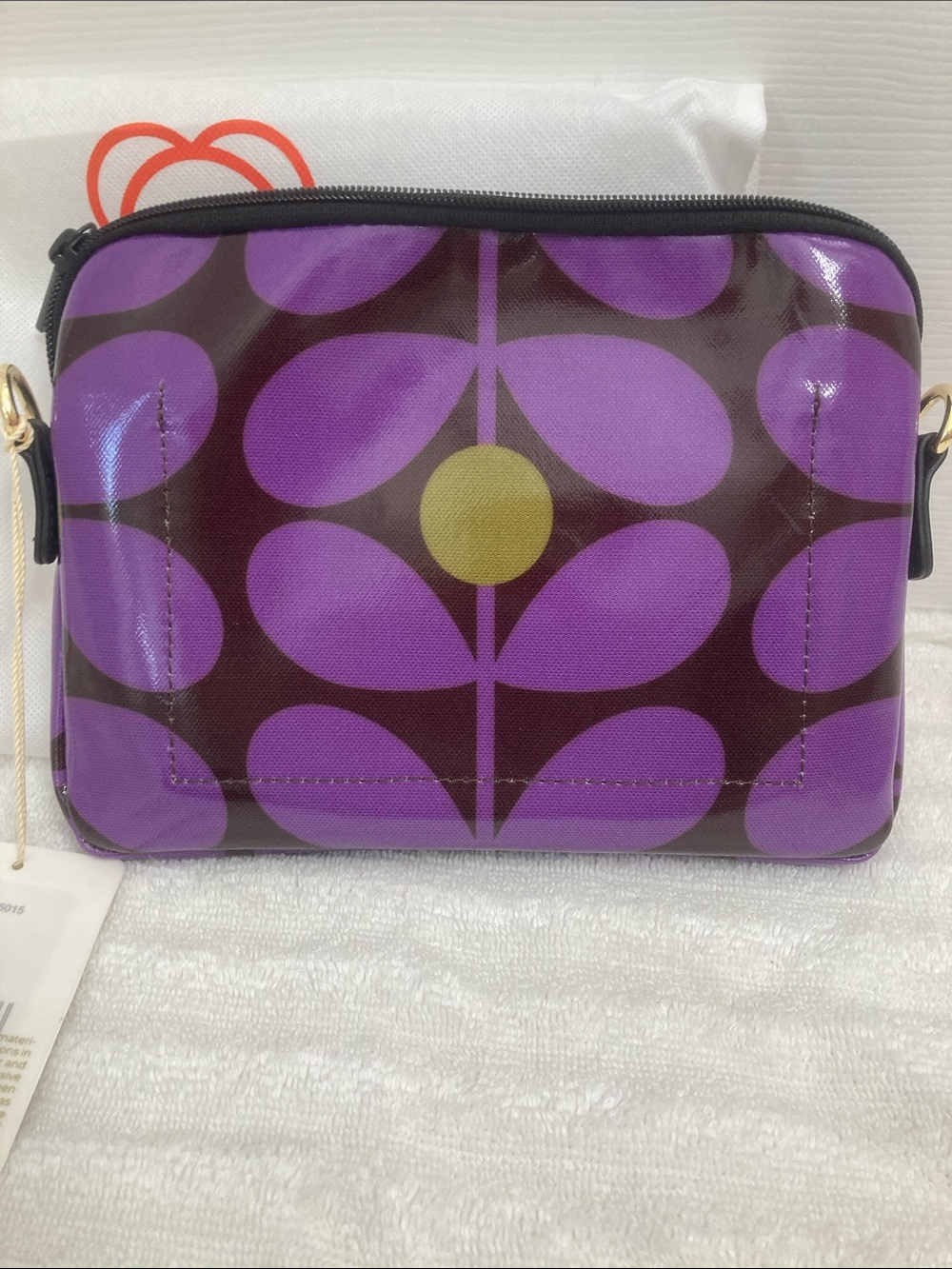 Orla Kiely Purple and Yellow Stem Print Crossbody Bag